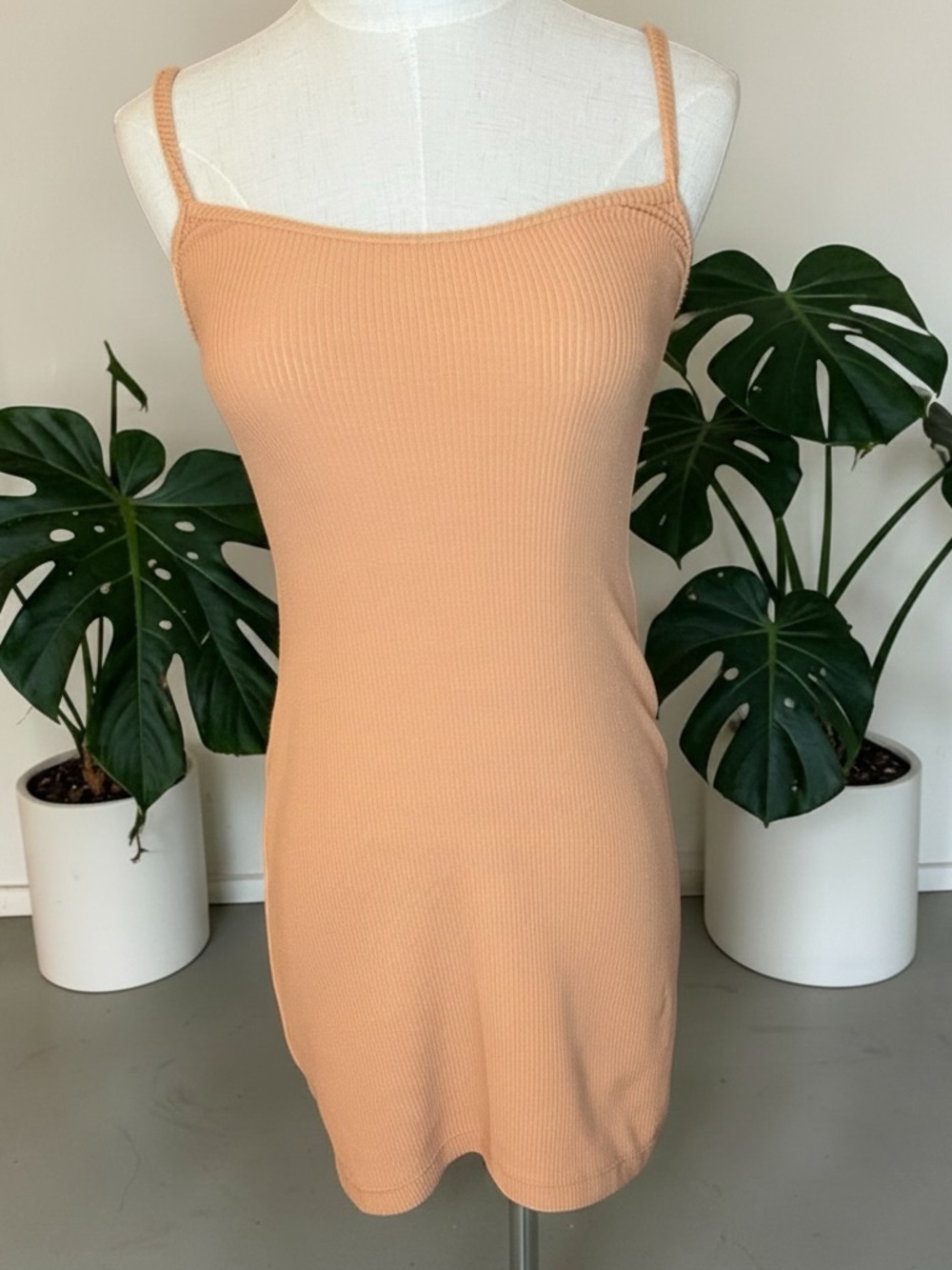 NWT Toast Swim Dusty Coral Ribbed Mini Dress XS Bodycon Stretchy Resortwear